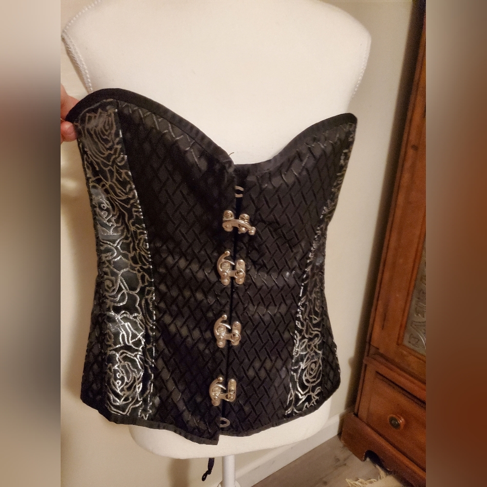 Black Corset with Silver Accents